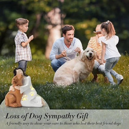 INLOMEM Dog Memorial Gifts for Loss of Dog, Pet Memorial Gifts, Hand-Sculpted Loss of Pet Sympathy Gift (White) - color: White
