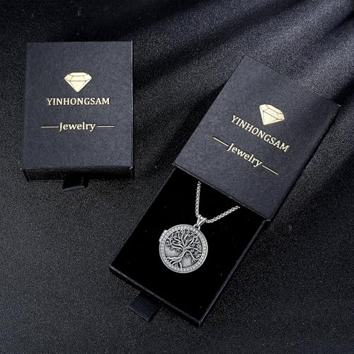 925 Sterling Silver Pictures Locket Necklace for Women Men - color: Black plated 4