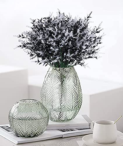 RECUTMS 8 Bundle Artificial Black Flowers Outdoor UV Resistant Fake Flowers - color: Black+white, size: 8 Bundles