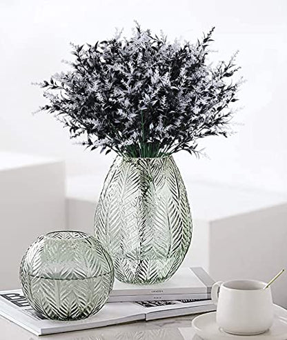 RECUTMS 8 Bundle Artificial Black Flowers Outdoor UV Resistant Fake Flowers - color: Black+white, size: 8 Bundles