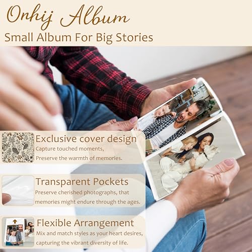 Boho Owl Botanical Photo Album 4x6 Hold 36 Photos, Neutral Nature Floral Plant Owl Small Photo Album Picture Memory Book Keepsake for Family Anniversary Travel Vacation - color: Owl