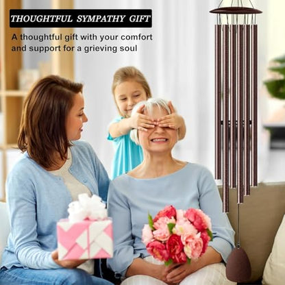 Wind Chimes for Outside, 46" Bronzed Wind Chimes Gifts for Women Christmas Birthday Retirement Thank You and Any Occasion, Memorial Sympathy Gift for Loss Loved One - size: Bronze-46 Inch-6 Tubes