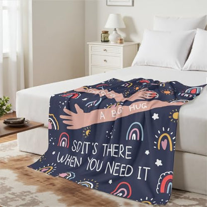 Giwawa Sending You a Big Hug Blanket Get Well Gifts for Women Men After Surgery/Cheer Up/Healing/Cancer Care/Comfort/Feel Better/Thinking of You/Inspirational/Sympathy Throw Blankets 50x60 - color: Hug