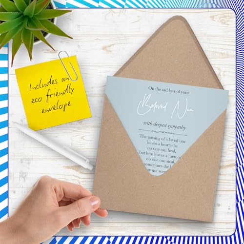 Stuff4 Sympathy Card, The Sad Loss of Your Nan | Bereavement Card for Grandson Granddaughter, 5.7 x 5.7 Inch Grandma Nanna Mournful Greeting Cards - color: Nan