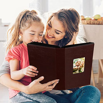 Ywlake Photo Album 4x6 300 Pockets, Leather Photo Albums Holds 300 Horizontal Only Pictures Brown - color: Brown, size: 300 Pockets