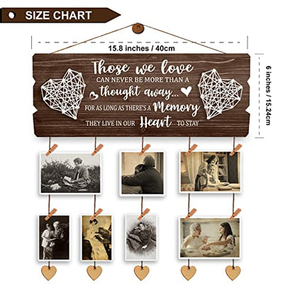 Yudarte Wooden Memorial Picture Hanging Board with Clips and Twine - Bereavement Sympathy Grieving Gifts for Loss of Loved One - color: those we love