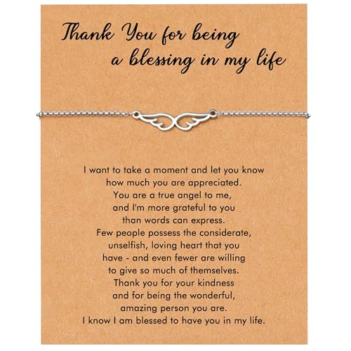 RZKING Bracelet For Women, Birthday Thank You Inspirational Gifts For Women - style: Angel Wing