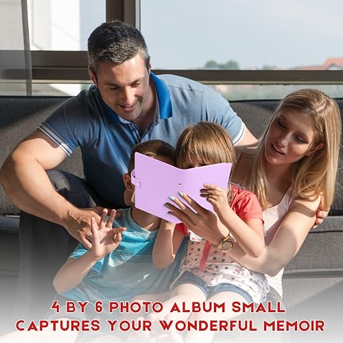 Ruibytree 2 Pack Small Photo Albums 4x6 Pictures, 104 Photos Total, Purple - color: Purple