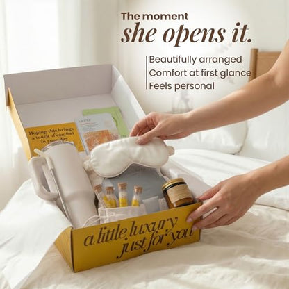 Opulent Self Care Spa Gift Box for Women - Thoughtful Get Well Gift - color: Golden Honey