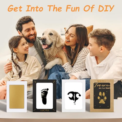 DeerZone Inkless Paw Print Kit,Dog Paw Print Kit,Dog Nose Print Kit - color: Gold/Black, size: Small-Medium 4 Pack