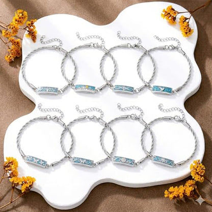 YYB Urn Bracelet for Ashes Hummingbird/Dragonfly/Butterfly/Sunflower Turquoise Locket Bracelet Cremation Memorial Jewelry Mothers Day Gifts for Women - color: Tree of Life