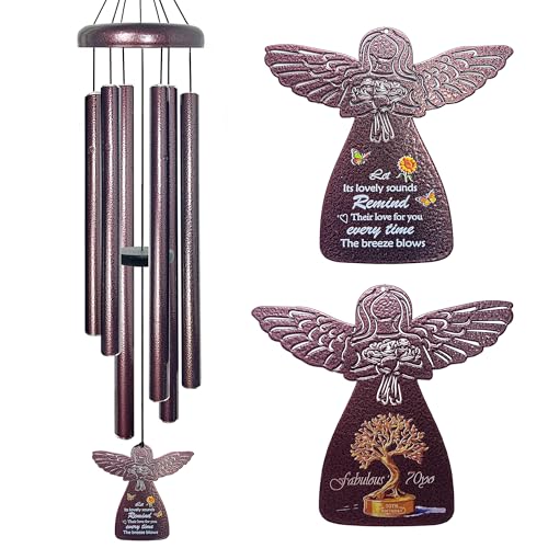 70th Birthday Gifts for Women or Men, 32" Angel Aluminum Wind Chimes for Outside with Harmony Tone, Memorable 70th Birthday Gift for Mom, Unique Wind Chimes for Garden, Patios and Backyard Decor - size: D-70th Birthday Gift