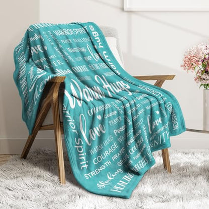 Warm Hugs Healing Blanket, Get Well Gifts for Women Men | Cancer Care, After Surgery, Thinking of You Gift, Sympathy Inspirational Blankets, Soft Throw Blanket 50" x 60" - color: Green, size: 50"x60"
