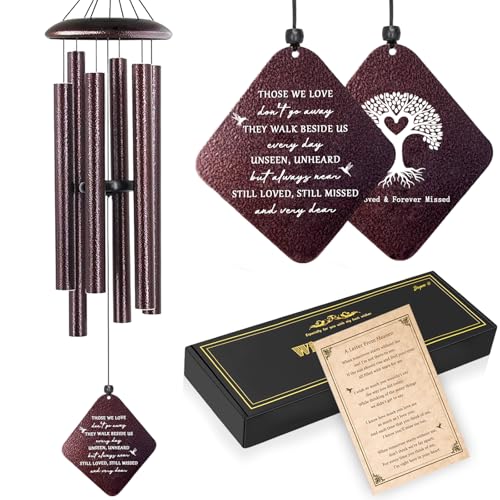 Sympathy Gifts for Loss of Loved One, 32" Memorial Wind Chimes, Thoughtful Bereavement Gifts/Sympathy Gift/Condolences Gift Basket for Loss of Dad Mom Miscarriage (Bronze) - size: Loved One