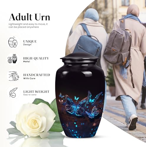 Butterfly Urn for Ashes - Large Cremation Urn for Adults, Men & Women, 10 inch - size: 10 inch Large Urn