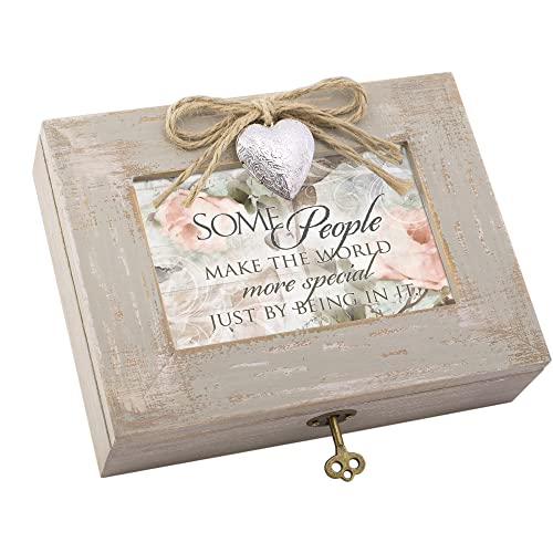 Cottage Garden Make World Special Natural Taupe Wood Locket Music Box Plays What a Wonderful World