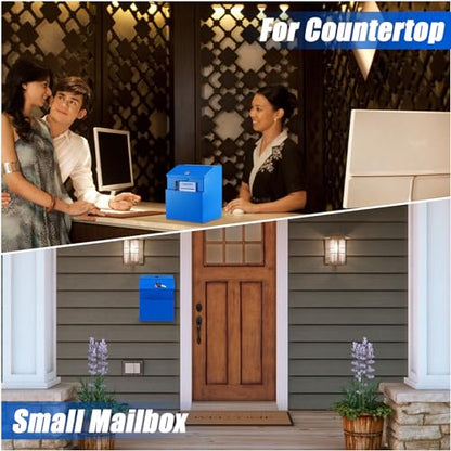 KYODOLED Suggestion Box with Slot and Lock, 50 Suggestion Cards, Blue - color: Blue, size: 8 x 5.7 x 7 Inch