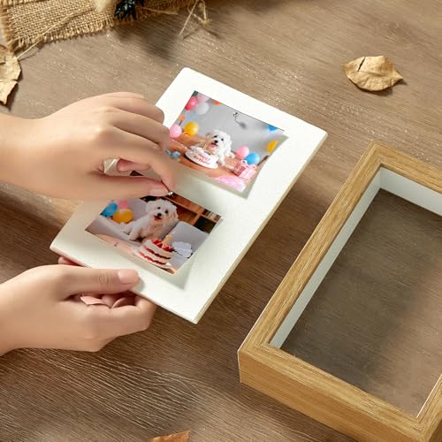 5x7 Small Shadow Box Frame with Thickened Acrylic Panel & Pins - color: Wood Color+foam Back+foam Packaging, size: 5x7