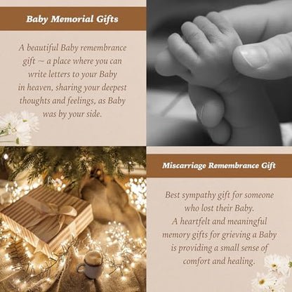 Baby Miscarriage Gift, Sympathy Condolence Remembrance Grief Memorial Gifts | Letters To My Baby In Heaven Faux Leather Journal with Window Cover 200 Pages A5 Lined for Family Friend Who Loss of Infant - style: Baby