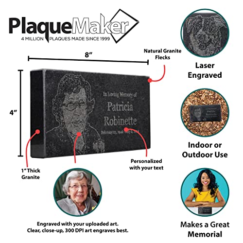 PlaqueMaker Grave Markers for Cemetery Headstone Granite