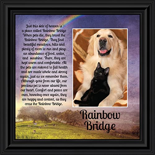 Crossroads Home Décor Rainbow Bridge Picture Frame, Dog Loss, Loss of a Pet, Loss of a Cat, Pet Memorial Picture Frame, 6416B - color: Black