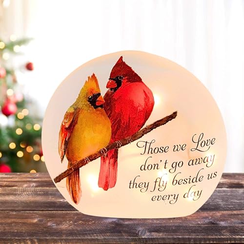 Angel Cardinals Pre-Lit Small Orb Lighted Glass Accent Cbc4261 Pair Bereavement Bird Electric Plug-in 6.25In (1Pc)