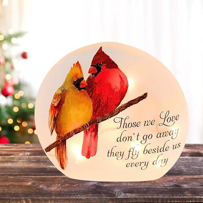 Angel Cardinals Pre-Lit Small Orb Lighted Glass Accent Cbc4261 Pair Bereavement Bird Electric Plug-in 6.25In (1Pc)
