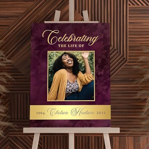 Burgundy Celebration of Life Sign - color: Version #7