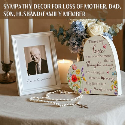 Yookeer Sympathy Gift Memorial Heart Present for Loss of Loved One Bereavement Gift Bereavement Sign Grieving Decorative Plaque for Loss of Deceased Father Mother Son Brother Condolence (Wildflower) - style: Wildflower