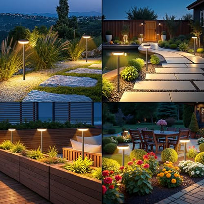 LETMY Solar Pathway Lights Outdoor, 2 Pack 2X Brighter Solar Lights Outdoor Waterproof, Taller Pathway Light with Larger Panel, Auto On/Off Up to 12Hrs Driveway Light for Yard Outside Patio Path Lawn - size: 2 Pack