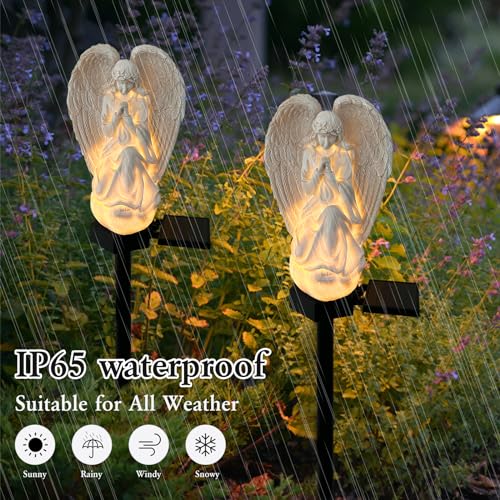 Solar Garden Angel Lights, LED Waterproof Resin Angel Statue - color: Angel
