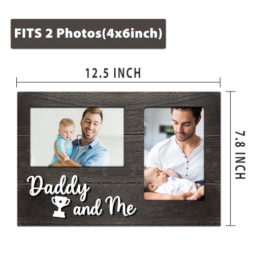 First Christmas for New Dad Gifts, Daddy & Me Baby 3D Photo Frame Hold 4x6 Inches Two Photos, New Dad Birthday Gift for Dad & Baby, Dad Gifts First Time Picture Frames Present - color: new dad