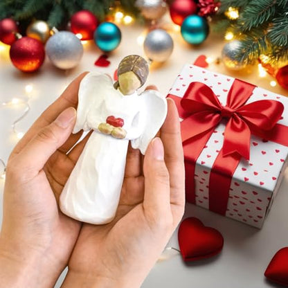 Guardian Angel Figurines for Women, Healing Angel Statue Home Decor | Thanksgiving Christmas Birthday Gifts Resin Angel Ornaments, Hand-Painted Sympathy Gifts for Loss of Loved One - style: Angel - Holding Heart