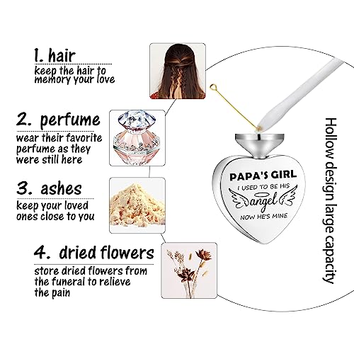Dletay Heart Urn Necklace for Human Ashes Cremation Jewelry with 12 Birthstones Cremation Necklace for Ashes - style: Papa