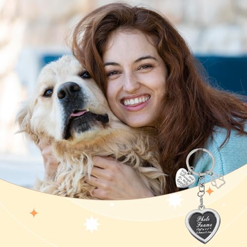 Tyqour Dog Keychain Dog Memorial Gifts Personalized Photo Keychain Dog Passing Away Gifts, Dog Remembrance Gift, Pet Memorial Keychain for Dogs