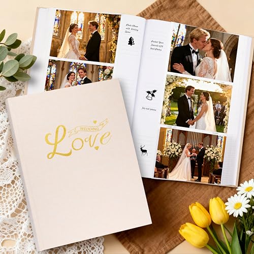 Photo Album 4x6 Wedding with Writing Space for 450 Photos Linen Cover Hardcover Horizontal, 4 x 6 Photo Album Picture Book for Kids Travel Family Baby Pictures Beige - color: Khaki