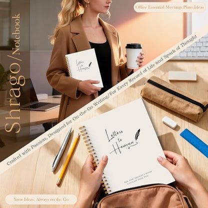 Letters to Heaven Notebook Journal 5.5x8.3, Grief Journal for Women, Memorial Sympathy Gifts for Loss of Loved One, Remembrance Bereavement Gifts Spiral Hardcover Notebook - color: Letters Heaven