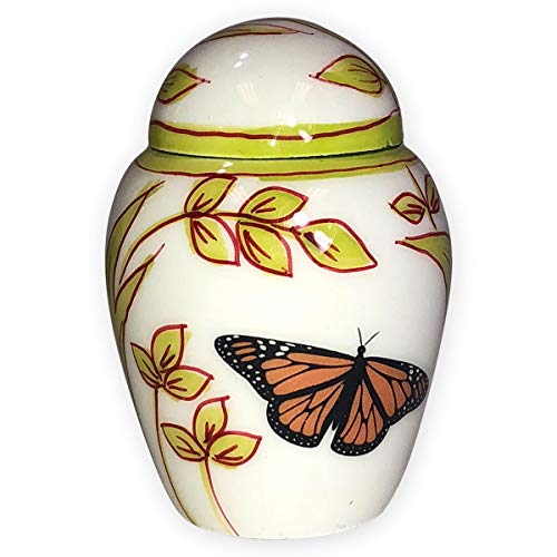 Garden Butterfly Keepsake Urn for Ashes - Small Size - NOT Intended for Full Cremation Ash Quantity - size: Keepsake