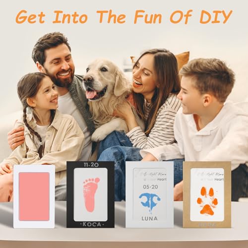DeerZone Inkless Paw Print Kit,Dog Paw Print Kit,Dog Nose Print Kit - color: Macarons, size: Small-Medium 4 Pack