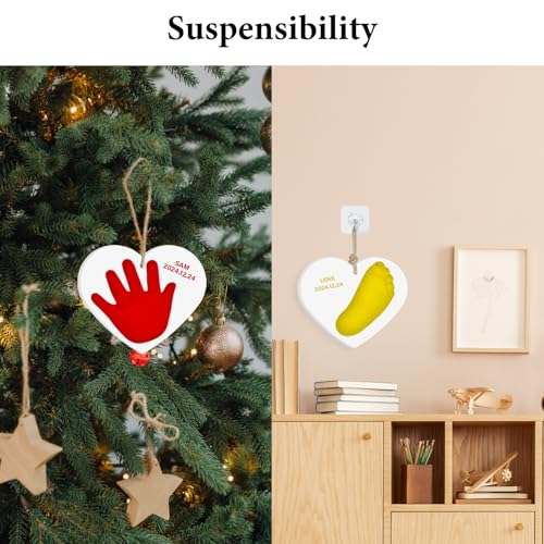 Baby & Pet Handprint Footprint Paw Print Keepsake Kit – Non-Toxic Air-Dry Clay, Makes 2 Ornaments, Perfect for Twins, Newborn, Dogs, Cats, Baby Shower, New Mom & Pet Memorial Gifts