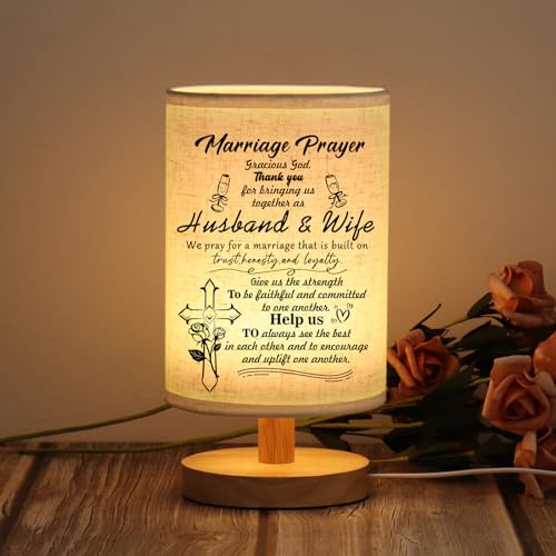 WSYEAR Marriage Prayer Cross Wedding Gifts for Couples, Night Light Religious Cross Engagement Gifts for Bride and Groom, Bridal Shower Gift for Women Men - color: Marriage