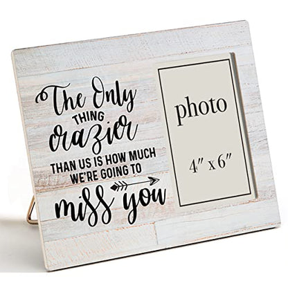 Coworker Leaving Gift Wooden Picture Frame, We Will Miss You Photo Frame | Gifts Idea for Neighbor Moving Colleague Going Away, Tabletop & Wall Mounting, 4X6 Photo - color: The