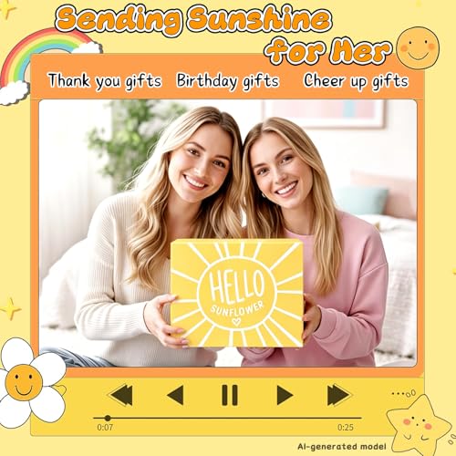 Sunflower Gift Basket for Women, Birthday Self Care Spa Gift Box Set | Ready-to-Gift Sunflower Spa Box for Birthday, Thank You, Holiday and Appreciation Moments - color: Sunflower