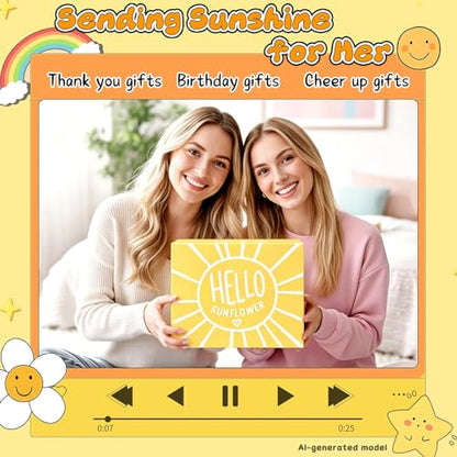 Sunflower Gift Basket for Women, Birthday Self Care Spa Gift Box Set | Ready-to-Gift Sunflower Spa Box for Birthday, Thank You, Holiday and Appreciation Moments - color: Sunflower