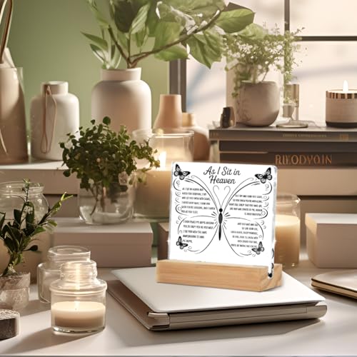 As I Sit In Heaven Sign, Sympathy Gifts Acrylic Sign Condolences Gifts - color: Sympathy Gifts