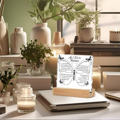 As I Sit In Heaven Sign, Sympathy Gifts Acrylic Sign Condolences Gifts - color: Sympathy Gifts