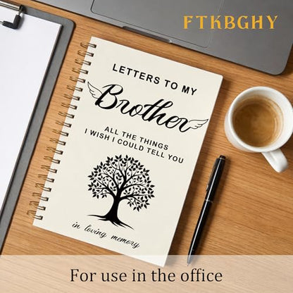 FTKBGHY Memorial Gifts for Loss of Brother Grief Journal Notebook, Sympathy Notebooks Gifts for Loss of Loved One, Bereavement Gift, Letters to My Brother Journal, 5.5x8.3 Inch - color: Colour-5
