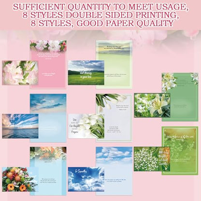 32 Pcs Christian Sympathy Cards with Scripture Religious Bereavement Cards | Assorted, Faith Based Condolence Card with Envelopes, Express Your Condolences