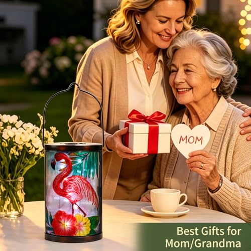 MUMTOP Flamingo Solar Lantern Outdoor Waterproof Hanging Garden Light - color: Pink