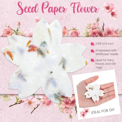 Dunzoom 100 Pcs Handmade Wildflower Seed Paper Tags,Flower Shape - style: Flower Shape